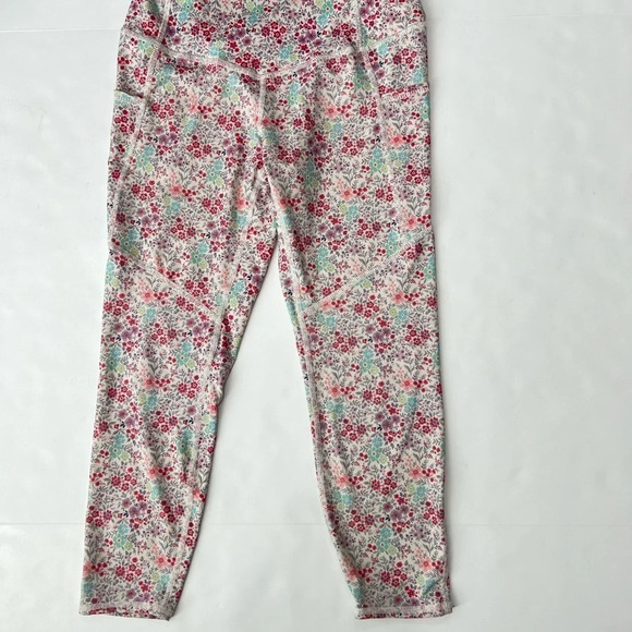 Evolution & creation athletic set Crop top racerback legging Snow Garden Floral - Picture 12 of 16